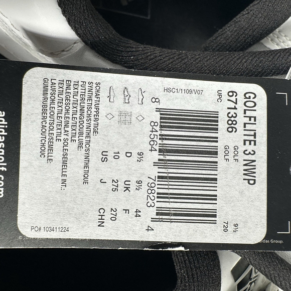 Adidas GolfLite White and Black Men's Golf Shoes Size 10 - Picture 12 of 12